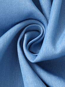 SHEIN Váy hè thường ngày tay bồng màu trơn cho bé gái tuổi teen thắt nơ - Màu xanh nhạt - Xem 8