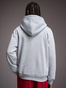 STYNVO Áo Hoodie Nam Thu/Đông, Cổ Cao, Khóa Kéo, Túi Xé, Áo Hoodie Nam Màu Xám Trơn, Dáng Rộng, Tay Dài, Có Lớp Giữ Nhiệt - Màu Xám nhạt - Xem 6