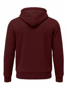 Classic Mens Hoodie Red - Burgundy - View 5