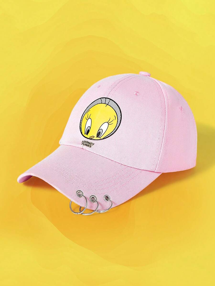 LOONEY TUNES X SHEIN 女士印花棒球帽粉色 - 粉色 - 查看 1