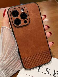 1 Pc Luxury Retro Cowhide Pu Faux Leather Business Phone Case Compatible With Iphone 17 Air 16 15 14 13 12 11 Pro Max Plus X Xs Xr 8 7 Soft Back Cover Unisex,Fall Decor,Christmas Decorations Boys Backpack, Halloween, Backpack School. Clear Backpack, School, Halloween Costume. - Multicolor - View 8