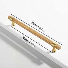 1pc Modern Simple Wooden Furniture Cabinet Drawer Pull Handle, Oak Or Walnut Wood - Multicolor - View 21