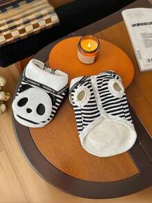 PETSIN Autumn And Winter New Pet Dog And Cat Puppy Clothing, Three-Dimensional Panda-Style Thick Cardigan Jacket Suitable For Leash Use. - Black - View 5