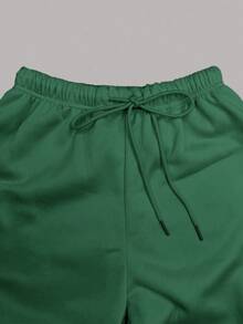 EMERY ROSE Women's Elastic Waist Thermal Lined Loose Fit Pants - Green - View 8