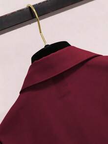 Franclia 女式优雅休闲七分袖褶边衬衫