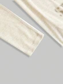 ROMWE Grunge Punk Y2K Babe Asymmetric Hem English Print Asymmetrical Shoulder Women Top - Apricot - View 4