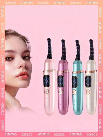 JMMO USB 充电加热睫毛夹 - 3 种加热设置，时尚多巴胺颜色，包括化妆刷，300mAh 长效电池，10 秒快速加热，低刺激，带电池指示器，便携式化妆工具，送给女性的礼物