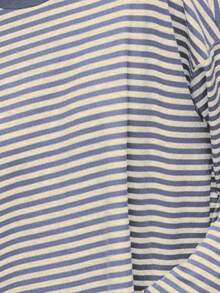 Nöista Relaxed-Fit Striped Crew-Neck Tee For Women, Offering A Versatile And Casual Option For Everyday Winter Outfits, Perfect For Effortless Layering, Polished Off-Duty Looks, Festive Christmas Styling And Easy New Year Ensembles. - Blue - View 6