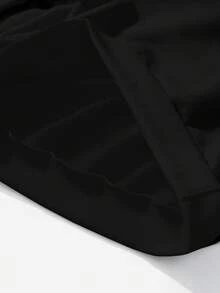 Attitoon 女士印花宽松半拉链高领轻薄套头卫衣，秋冬款 - 黑色 - 查看 7