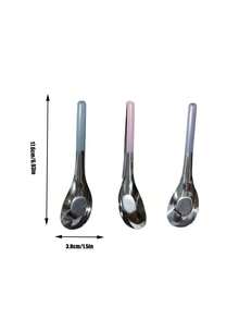 Joivida 3件/6件装不锈钢勺子，锭形勺，小饭勺，加深勺，餐具，韩式汤匙，圣诞节，情人节 - 彩色 - 查看 10