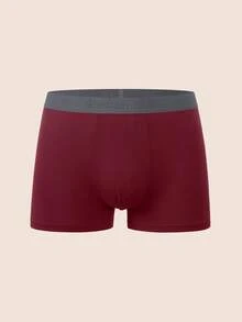 Manfinity Underwear&Sleepwear Basics 5pcs/Pack Men's Elastic Waist Comfortable Boxer Briefs - Multicolor - View 8