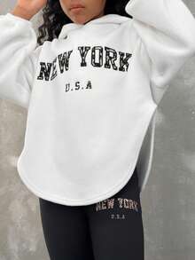 Coolane Kids Bộ đồ thể thao và thường ngày có mũ trùm đầu kèm quần legging cho bé gái tuổi mới lớn, trang phục phù hợp cho mẹ và bé (2 bộ bán riêng) - trắng - Xem 7