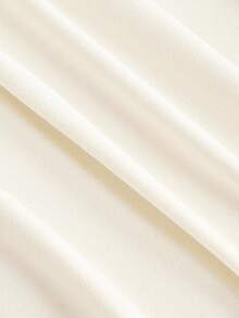 SHEIN MOD 褶皱圆领喇叭袖腰部褶皱不对称下摆杏色百搭 T 恤，象牙色上衣，奶油色上衣，白色上衣，不对称下摆，上衣，返校，秋季，秋季上衣，优雅女式衬衫 - 米色 - 查看 4