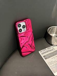 1 件装 3D 亮面单色波浪纹手机壳，兼容 16/15/14/13/12/11 Pro Max Plus，奢华闪亮防震保护套，纤薄贴合，日常使用礼品 - 玫紅色 - 查看 8