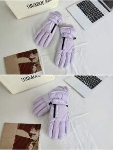 1SET Winter Gloves For Women Touchscreen Design All Season Warmth Thermal Insulation Soft Thermal Lined Non Slip Grip Suitable For Driving Skiing Hiking Running Party Halloween Christmas Daily Outdoor Activities Cold Weather Essentials Fashionable Comfort - Multicolor - View 9