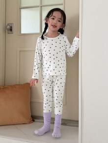 DAZY 两件套女童全印花秋季套装 - 米色 - 查看 4