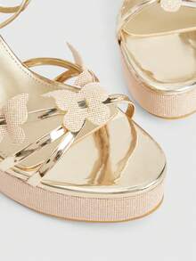 CUCCOO LuxiPop Modne sandały damskie na wysokim obcasie z okrągłym noskiem i grubym paskiem