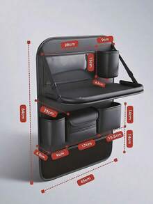 1PC Car Seat Back Organizer With Foldable Tray Large Capacity Storage Bag Adjustable Straps Multi Function For Vehicle Truck SUV Auto Interior Accessories Easy Install Durable Material - Multicolor - View 3