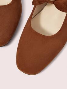 CUCCOO DOLLMOD Bailarinas de ante estilo retro Mary Jane, de punta cuadrada, elegantes y estilizadoras, nuevas llegadas para primavera/otoño - Marrón - Ver 8