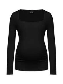 Modmama Maternity Casual Solid Color Long Sleeve T-Shirt, Autumn