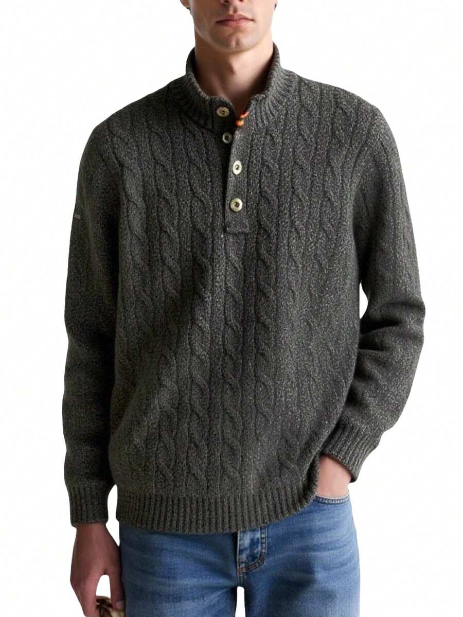 Superdry Men's Knitted Jumper Grey - Washed black - View 1