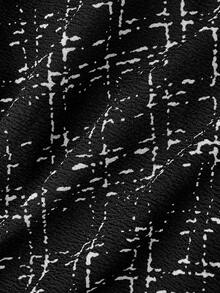 SHEIN MOD Plus Size Black & White Plaid Knit Suspender Pants, Retro College Style/Winter - Black and White - View 4