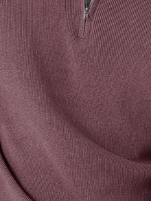 Manfinity Homme Men's Solid Color Raglan Sleeve Half-Zip Casual Knit Pullover Sweater - Lilac Purple - View 7