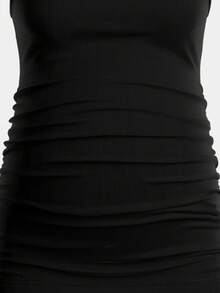 Modmama 3pcs/Set Maternity Casual Ruched Fitted Camisole - Black - View 4