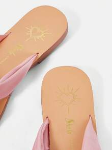 Sandalias Planas Rosa De Moda Para Mujeres - Rosa - Ver 4