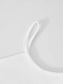 SHEIN ChillGRL 少女三件套针织套装，包含字母印花卫衣、吊带背心和工装裤，舒适百搭，展现青春个性，秋冬必备。 - 卡其色 - 查看 3