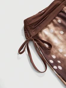 ROMWE Avant Y2K Sexy Low Waist Tight Deer Print Flare Pants - Multicolor - View 3