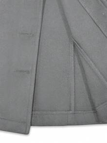 Franclia 女士羊毛混纺荷叶边领长袖短款外套，冬季 - 灰色 - 查看 6
