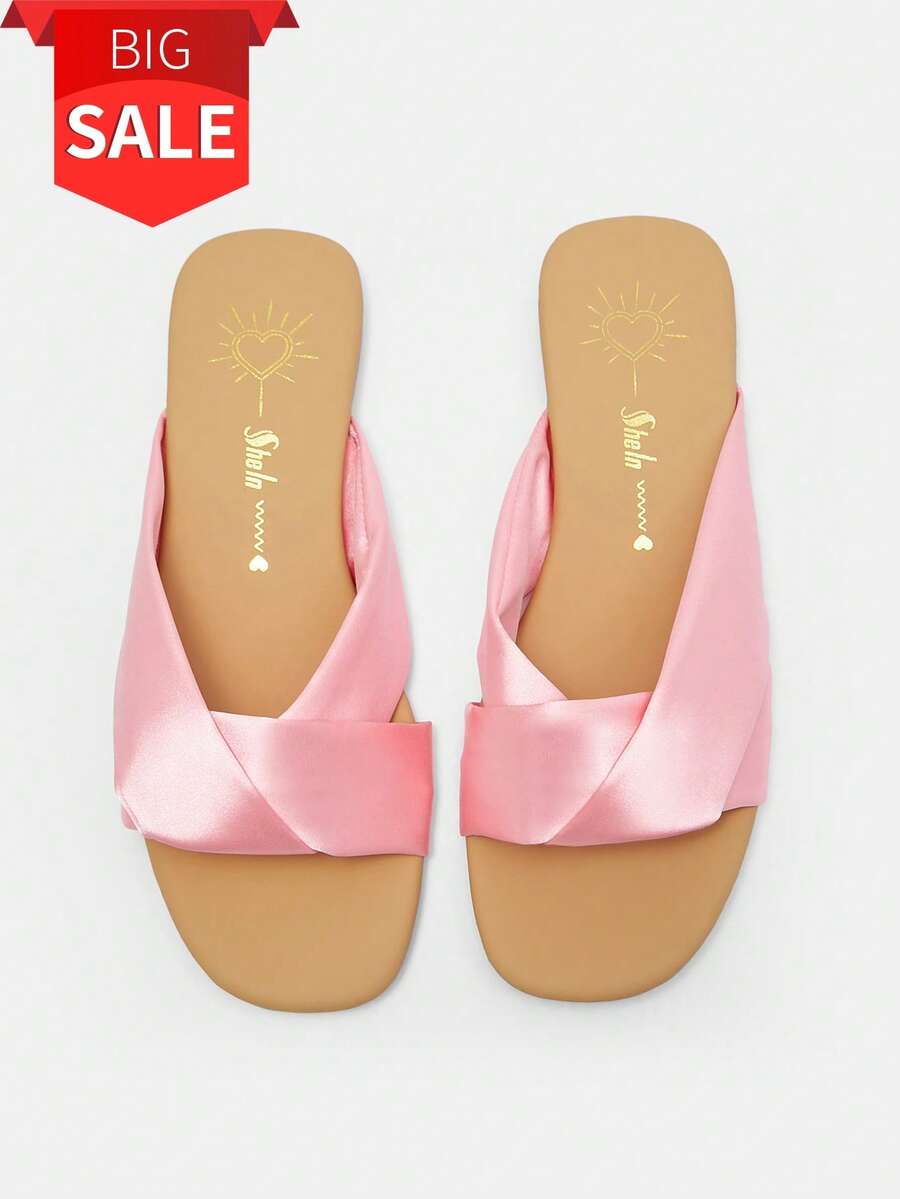 Women'S Comfortable Flat Sandals - Pink - View 1
