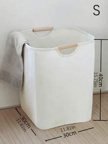 一款纯色洗衣篮，白色手持可折叠洗衣篮，适用于家庭洗涤西裤、鞋子、牛仔裤、靴子、裙子等。也可作为浴室收纳篮使用。 - 白色 - 查看 4