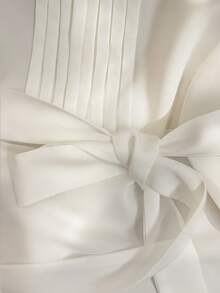 SHEIN PETITE 女士独特设计美学衬衫，夏季 - 白色 - 查看 5