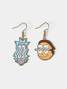 Rick and Morty X SHEIN Hoa tai nữ dạng lủng lẳng - Vàng - Xem 3