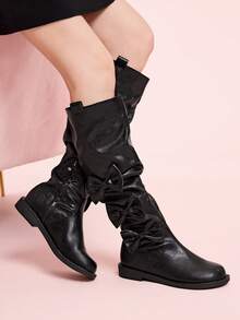 CUCCOO DOLLMOD Women's Retro Over-The-Knee Boots, Round Toe Slim Fit Tall Riding Boots For Christmas - Black - View 5