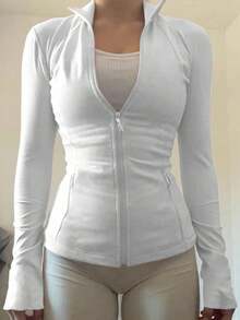 DAZY 休闲运动开衫卫衣，常规版型女士春季外套，秋季女装女式外套