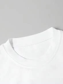 SHEIN SXY 女士简约纯色修身露背长袖紧身衣 - 白色 - 查看 4