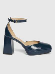 Sugerpunk Women's Mary Jane Wedding Shoes With Platform And Chunky Heel - Blue - View 2