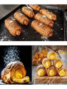 牛角面包锥模具 - 可重复使用的不锈钢管，适用于自制空心糕点，专业DIY烘焙工具 - 銀色 - 查看 7