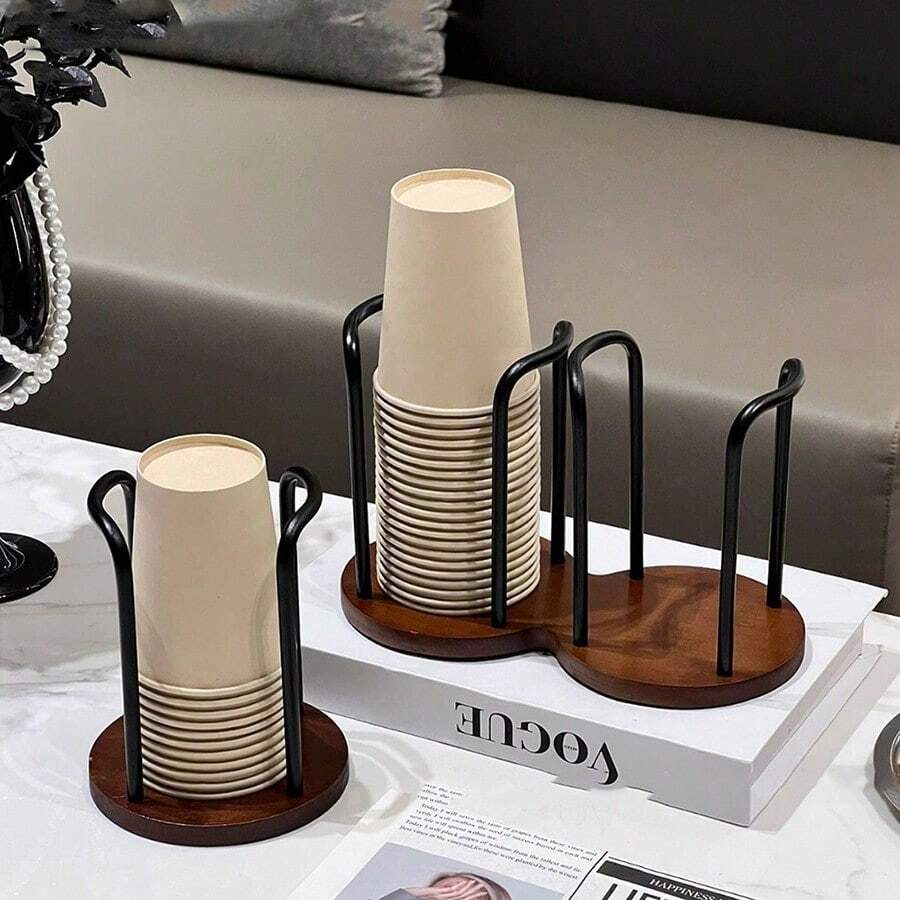 1 Highly Attractive Paper Cup Holder, Disposable Cup Holder, Desktop Coffee Table Storage Shelf, Tea Cup Coffee Cup Holder - Multicolor - View 1