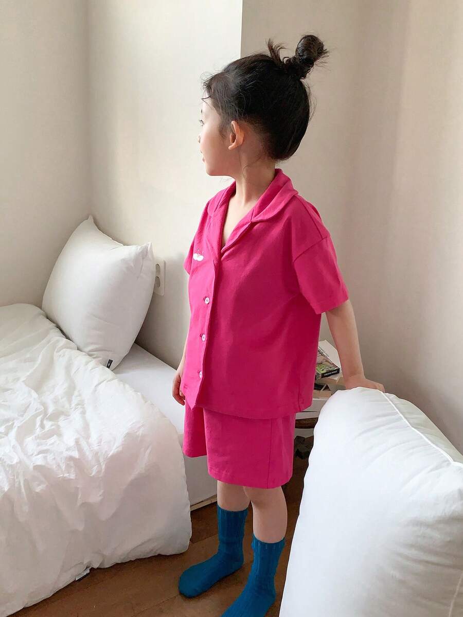 DAZY 秋季年轻女孩休闲家居服 - 玫紅色 - 查看 1