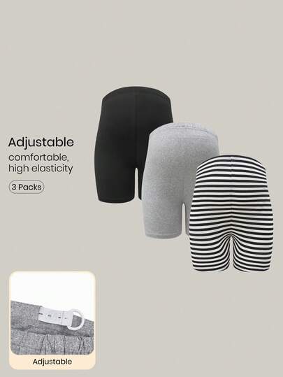 Modmama 3-Pack Women's Maternity Knitted Fabric Short Leggings: Comfortable And Stylish Support For Pregnancy