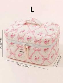 1/2/3PCS Capacity Wearable Zippered Travel Storage Stationery Rose Red Floral Print Multicolor Cosmetic Bag For Women Travel Fashion Casual Makeup Organizer Beauty Pouch - Multicolor - View 9