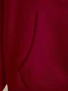 Franclia 女士休闲户外服饰，秋季外套，秋冬季，图案设计，白色字母印花，时尚百搭，户外，返校季，教师节，酒红色，节日氛围，街头摄影，必备单品，吸睛，约会，女士卫衣 - 酒紅色 - 查看 3