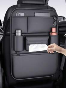 1PC Car Seat Back Organizer With Foldable Tray Large Capacity Storage Bag Adjustable Straps Multi Function For Vehicle Truck SUV Auto Interior Accessories Easy Install Durable Material - Multicolor - View 16