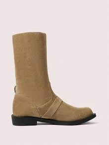 CUCCOO DOLLMOD Women's Retro Over-The-Knee Boots, Round Toe Slim Fit Tall Riding Boots - Apricot - View 10