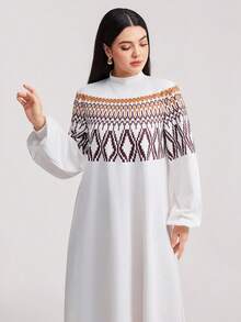 Veilorie 女士几何印花休闲长袖长款卫衣 - 彩色 - 查看 6