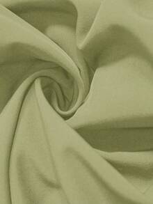 Freevana 大码女式纯色长袖时尚度假风荷叶边衬衫 - 橄欖綠 - 查看 7